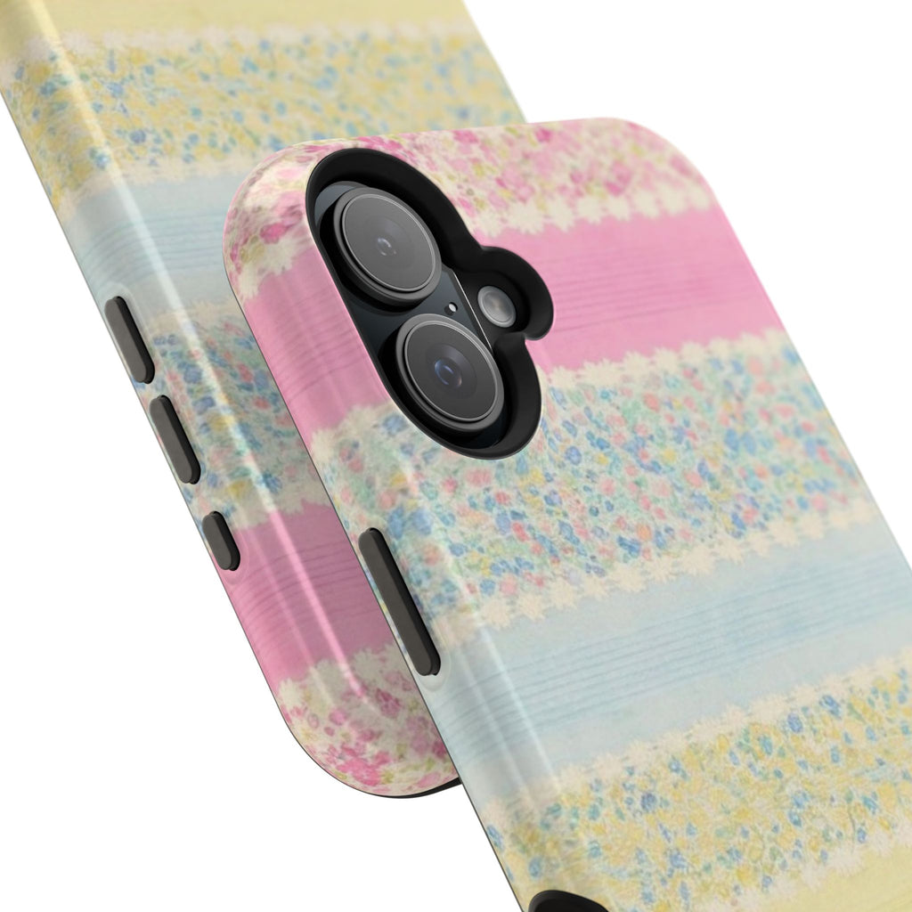 MagSafe pastel floral striped case