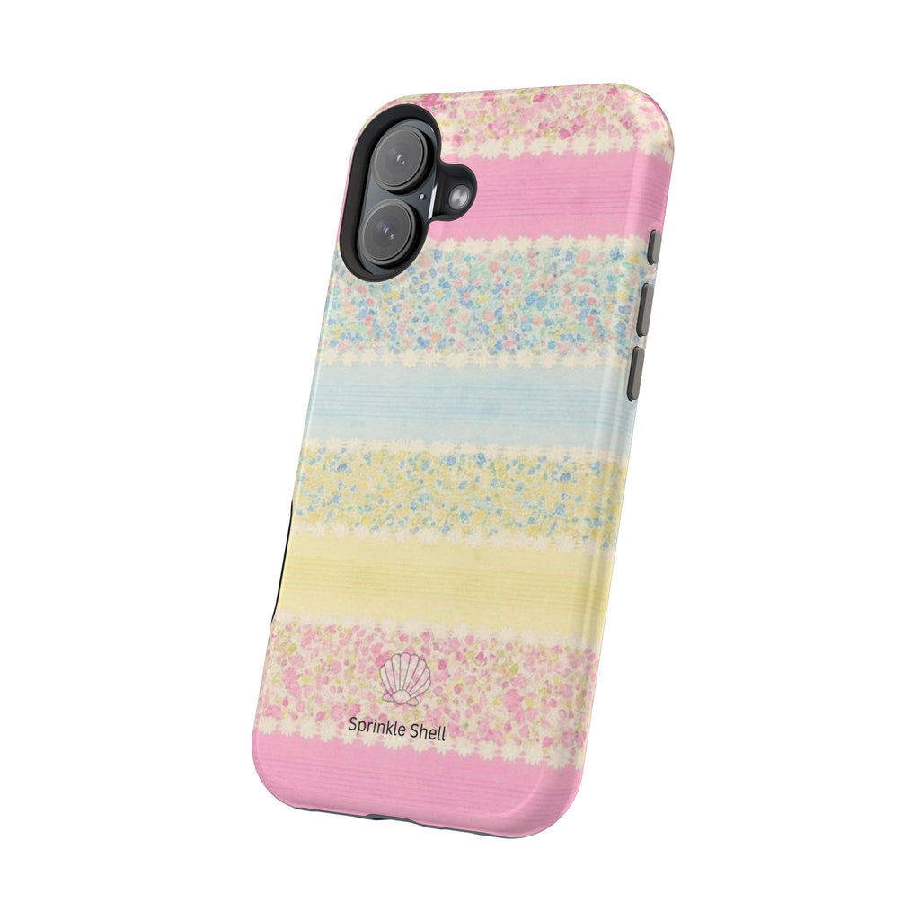 MagSafe pastel floral striped case