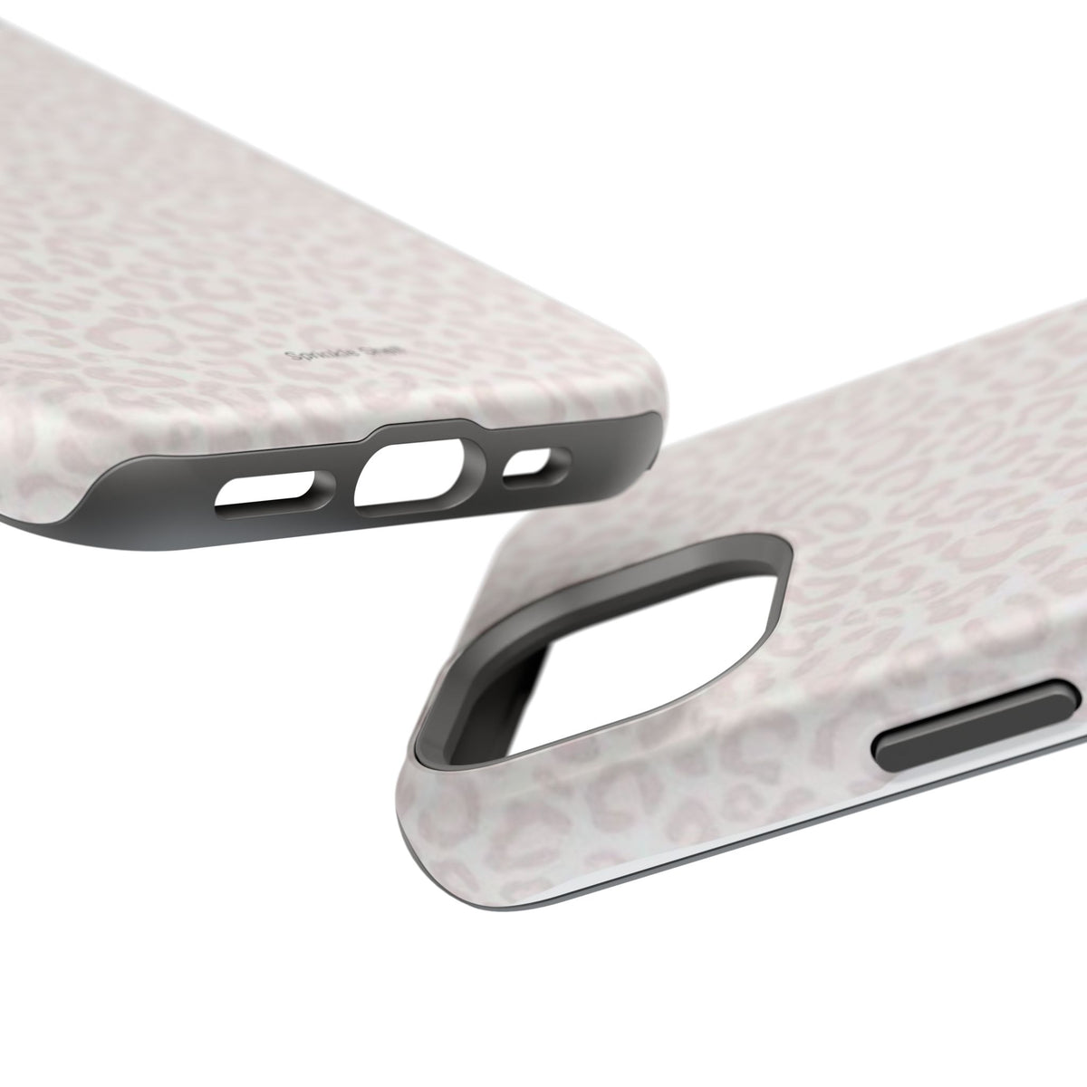 MagSafe white cheetah print case