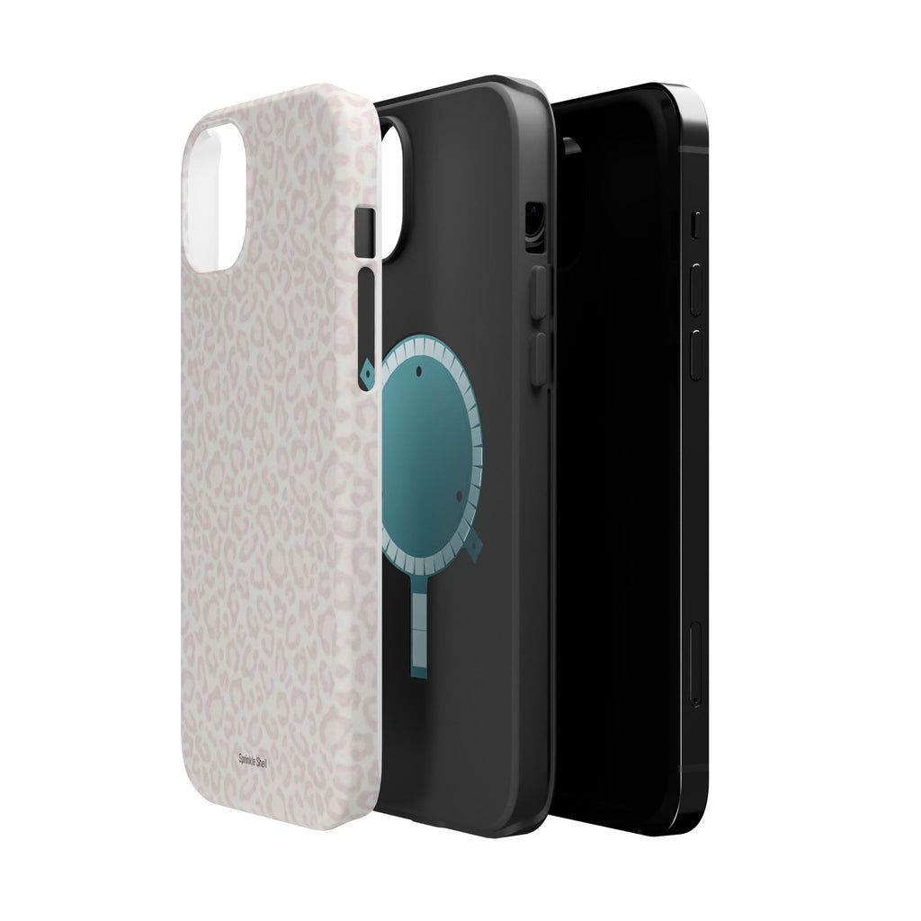 MagSafe white cheetah print case