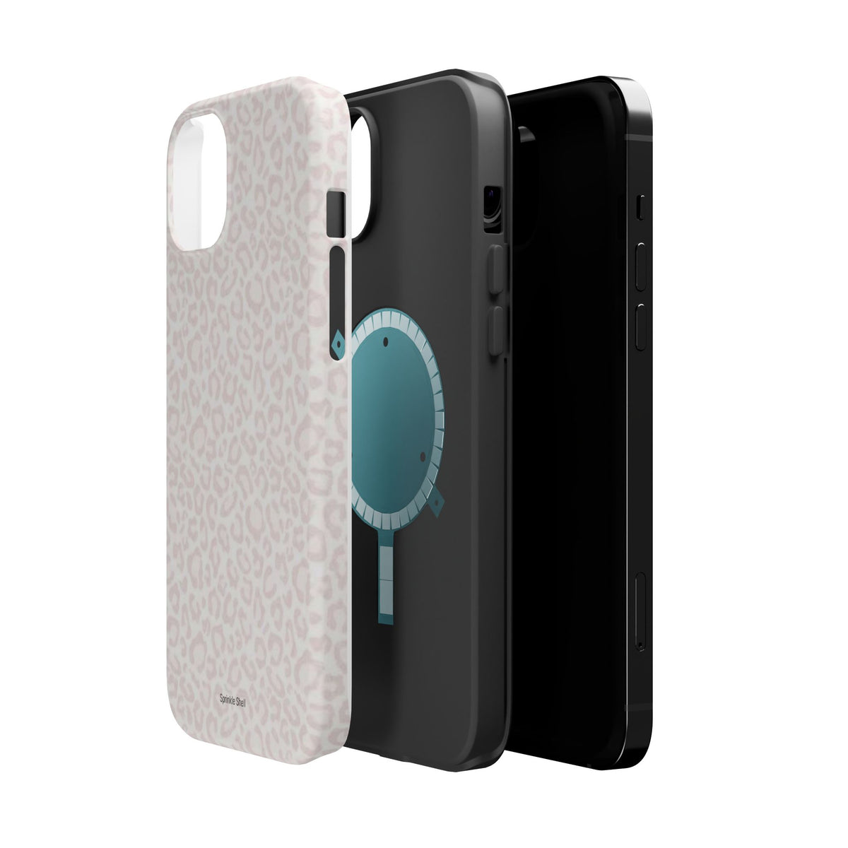 MagSafe white cheetah print case