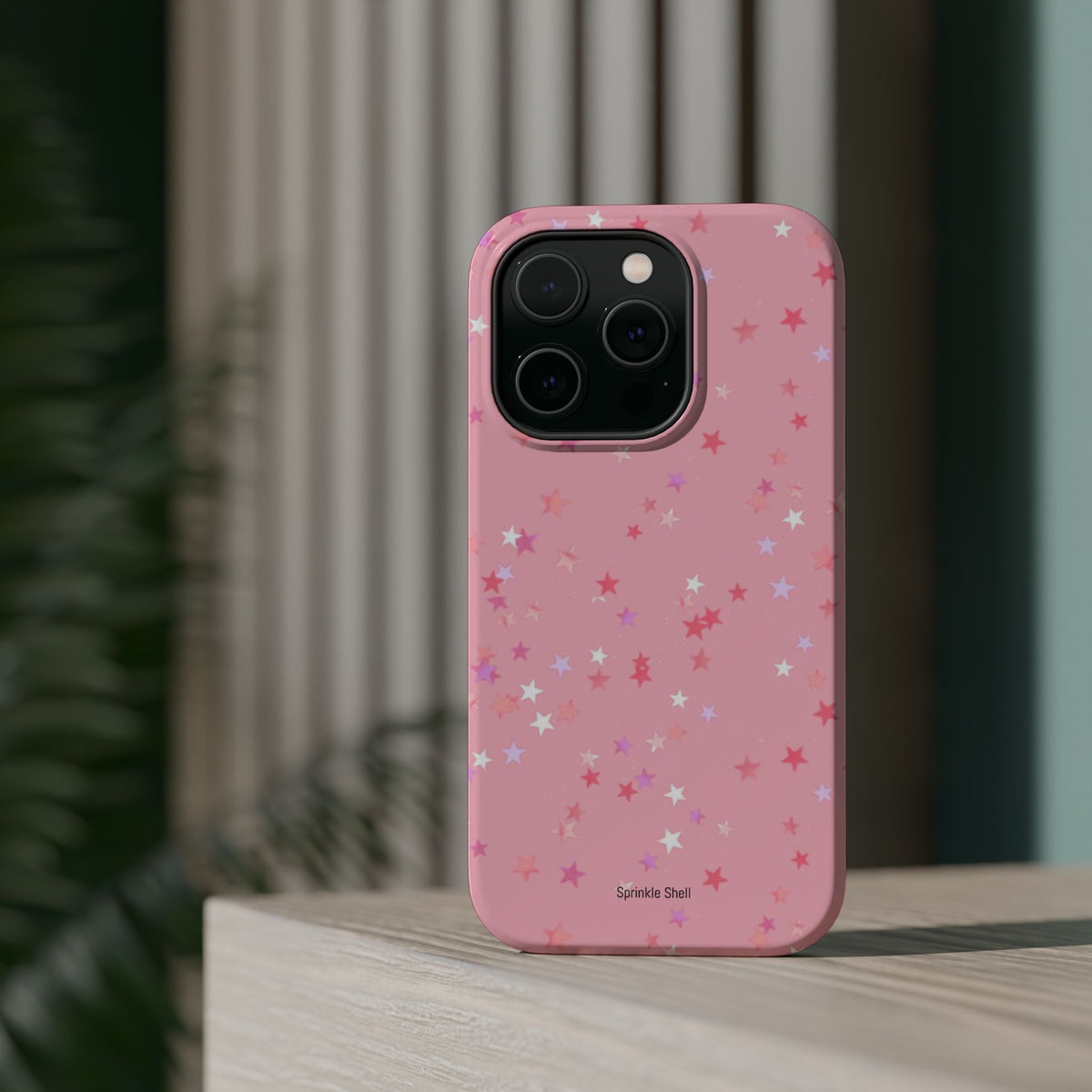 MagSafe pink multicolor stars case