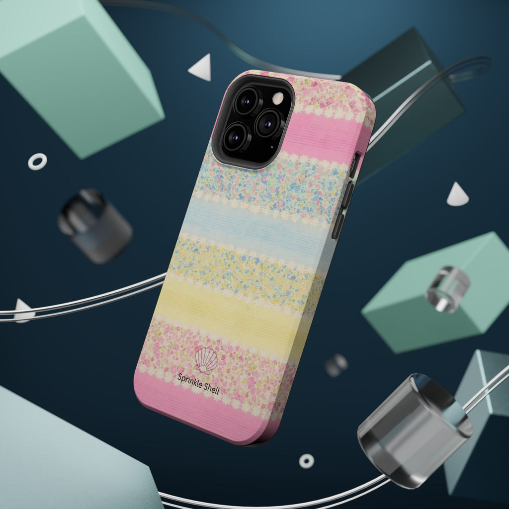 MagSafe pastel floral striped case