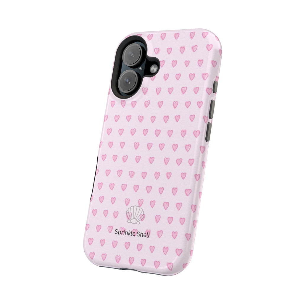MagSafe pink hearts case
