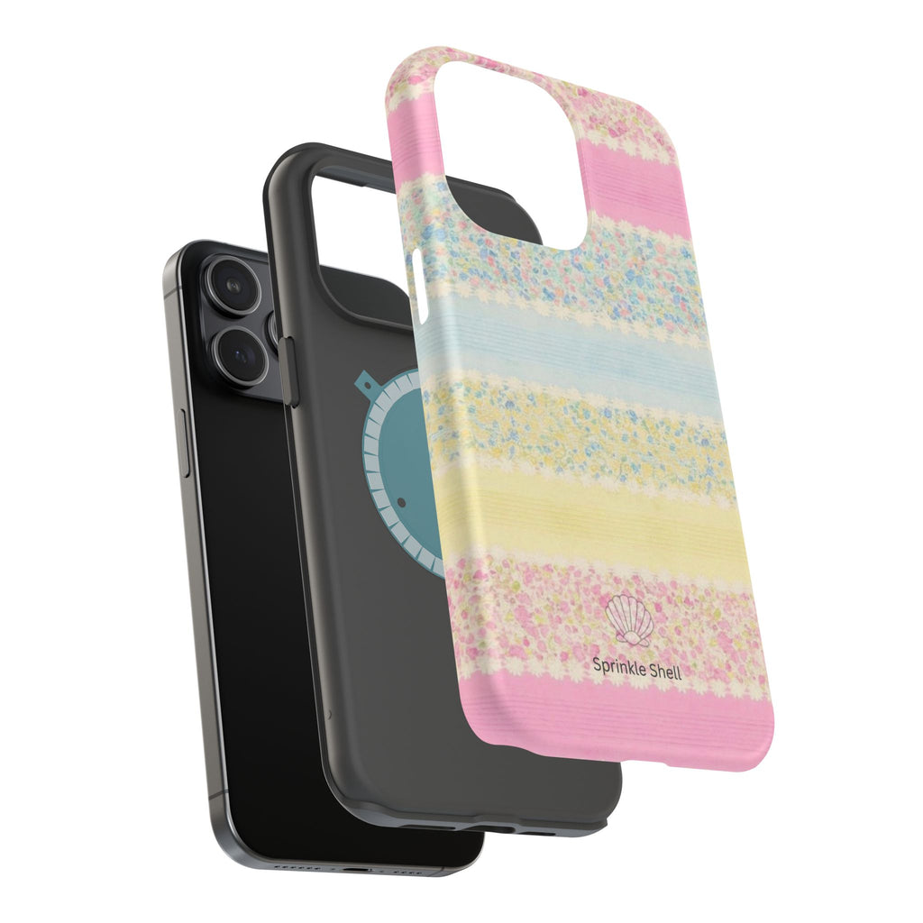 MagSafe pastel floral striped case