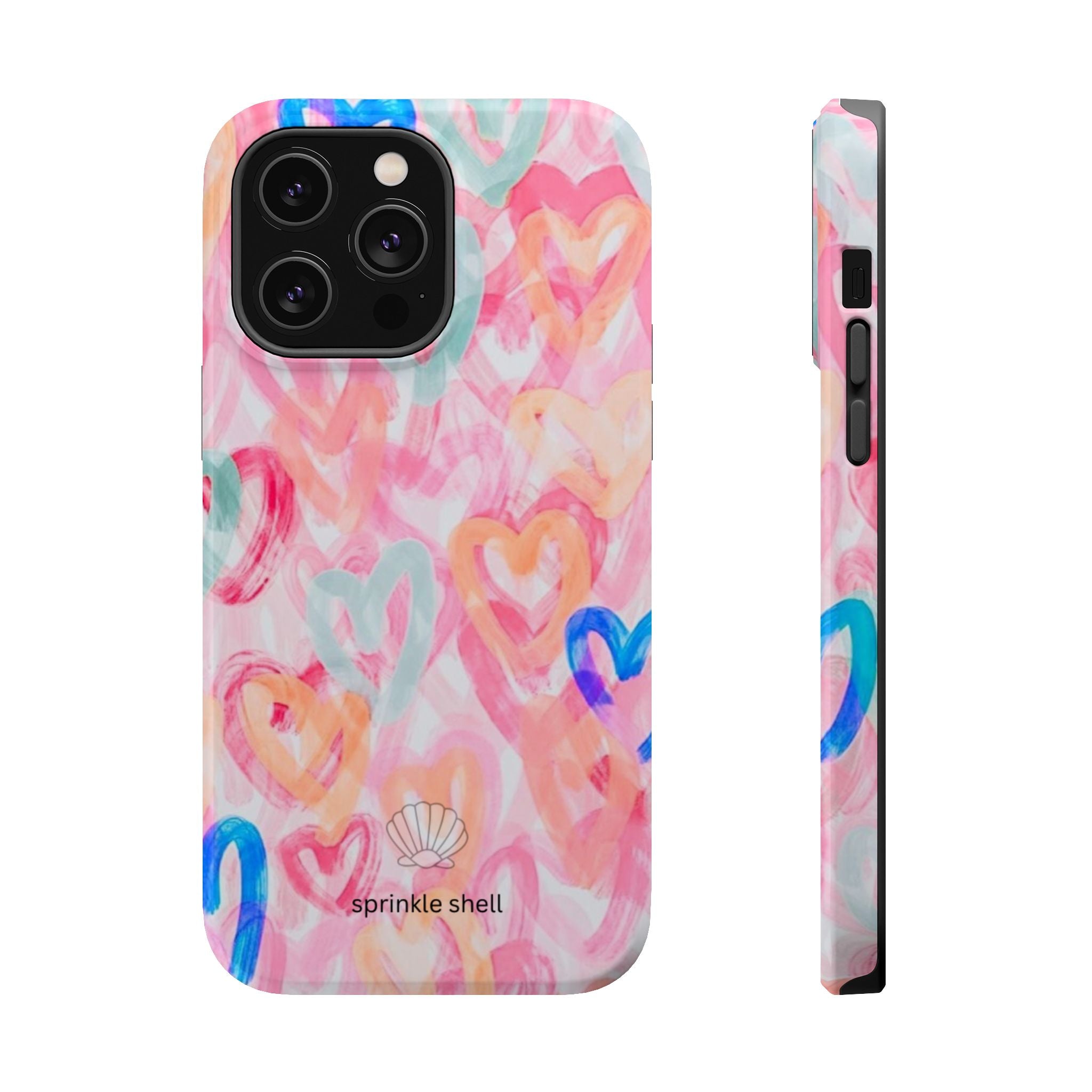 MagSafe rainbow hearts case