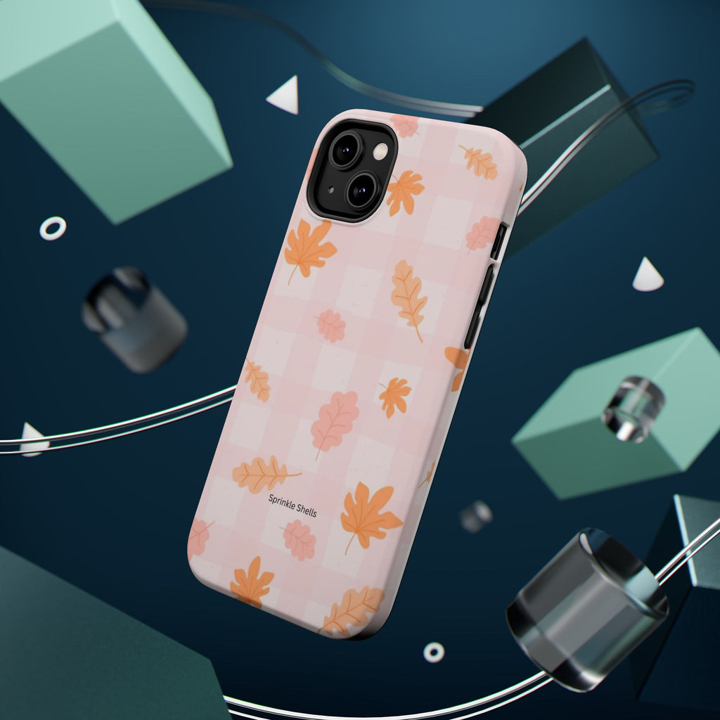 MagSafe pink plaid fall case