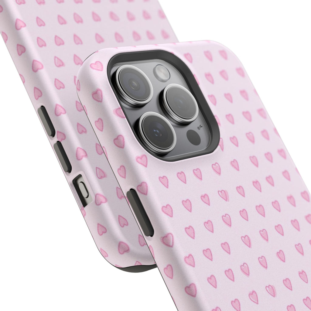 MagSafe pink hearts case