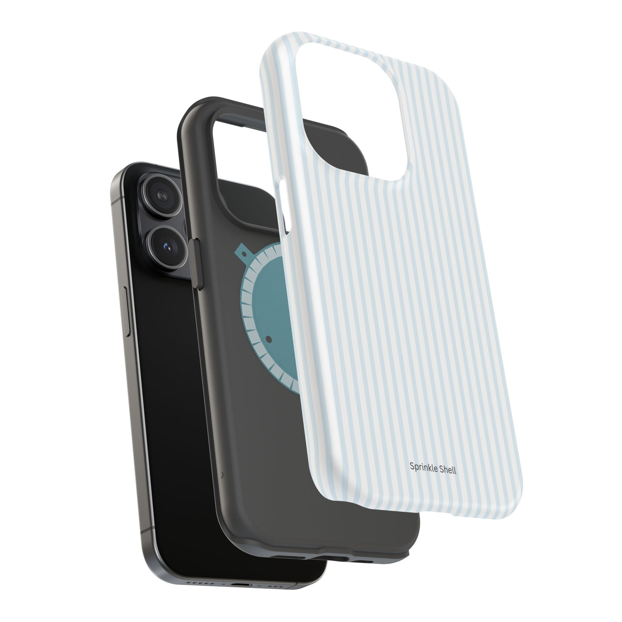 MagSafe light blue stripes iphone case