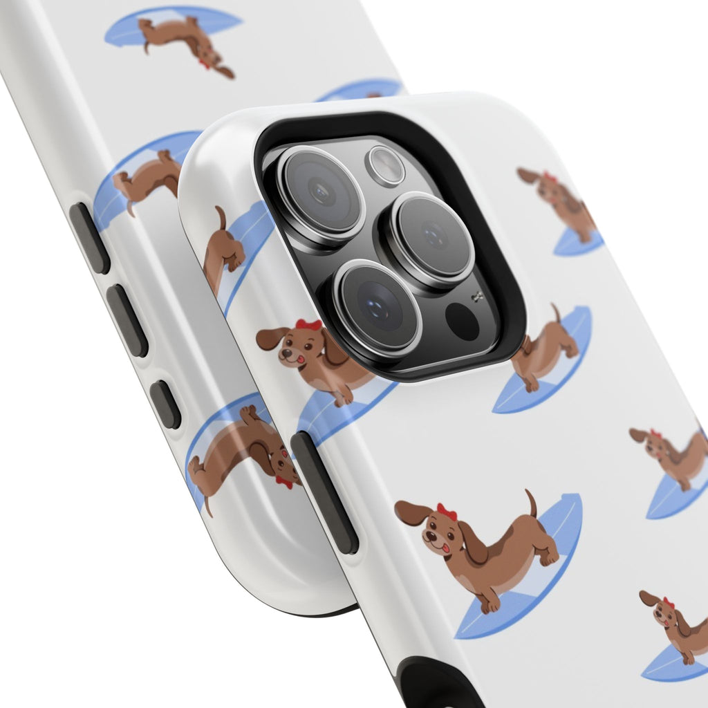 MagSafe surfing dachsund phone case