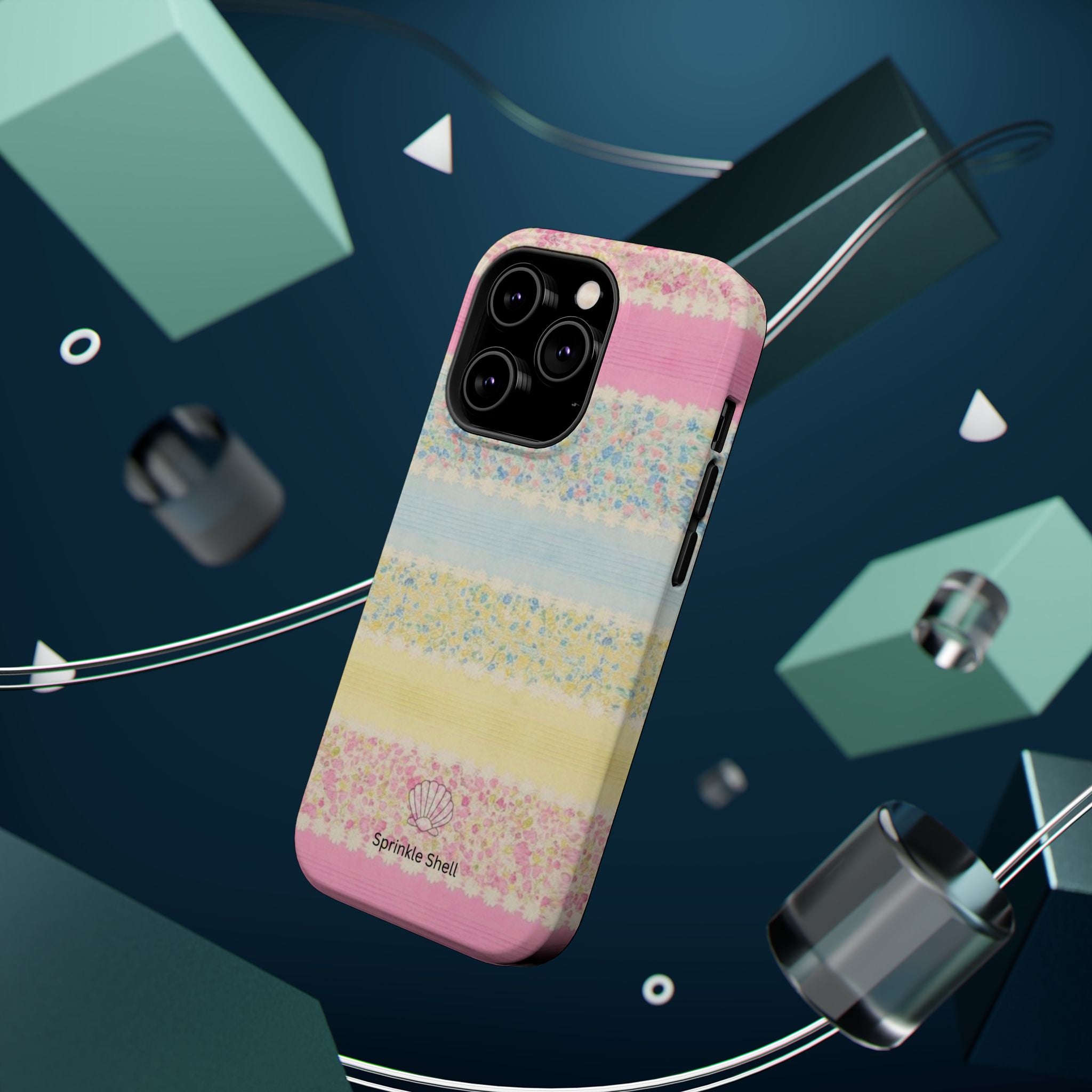 MagSafe pastel floral striped case