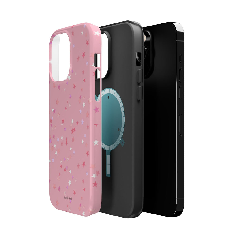 MagSafe pink multicolor stars case