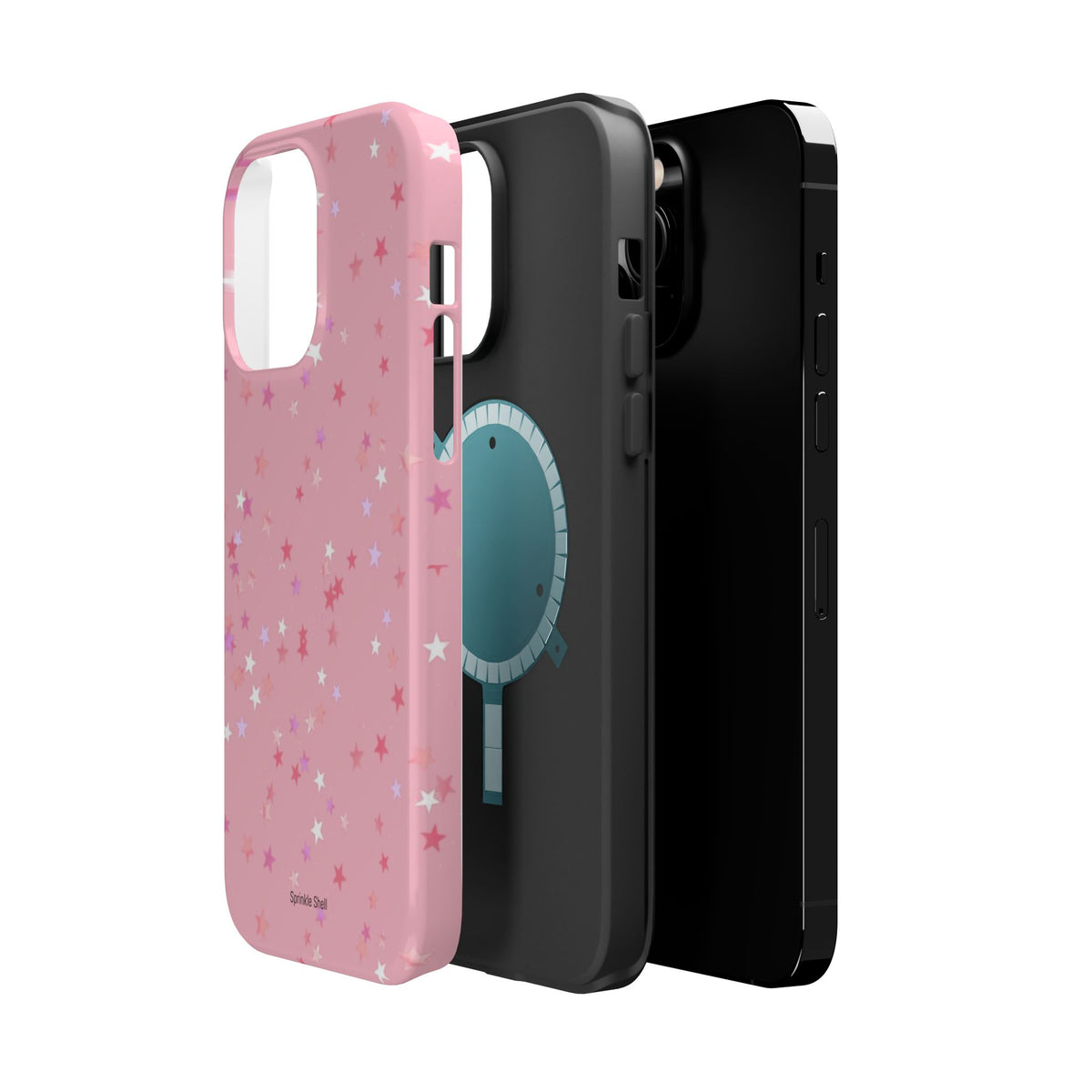 MagSafe pink multicolor stars case