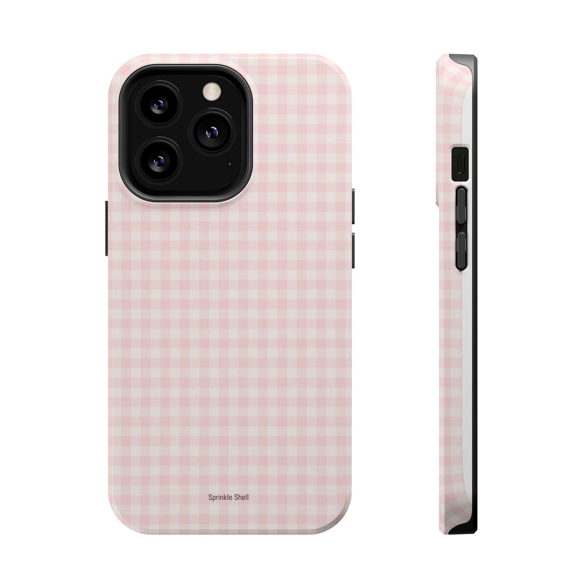 MagSafe light pink plaid case