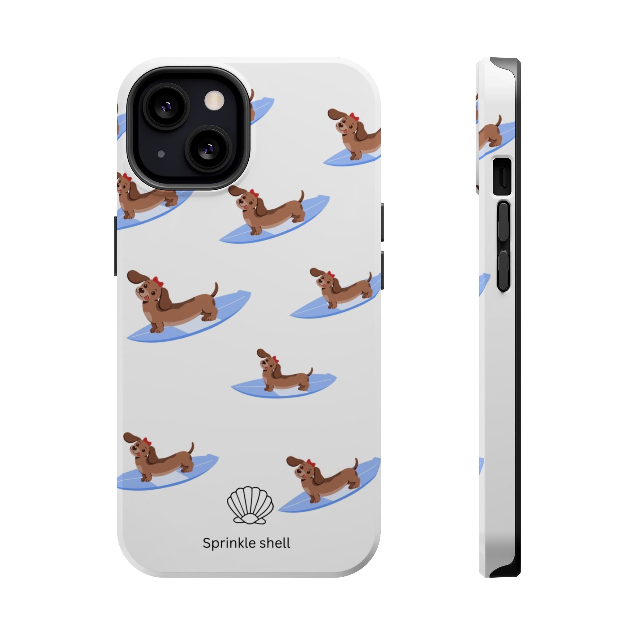 MagSafe surfing dachsund phone case