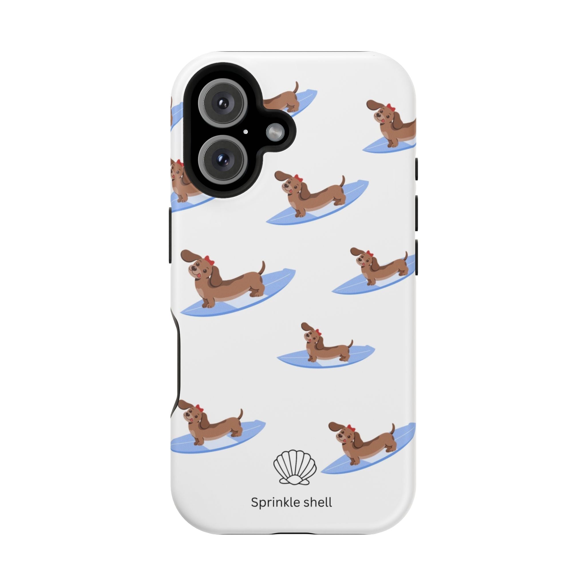 MagSafe surfing dachsund phone case