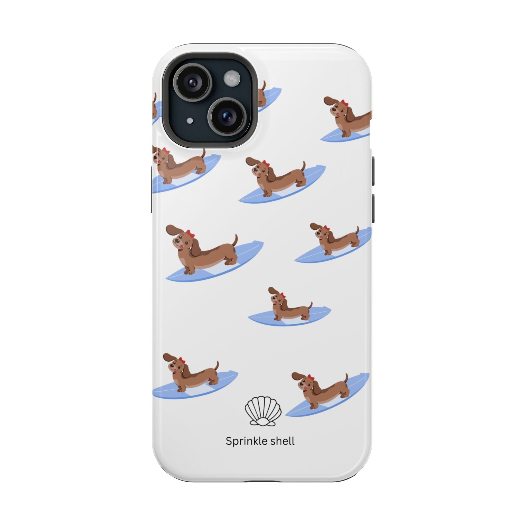 MagSafe surfing dachsund phone case