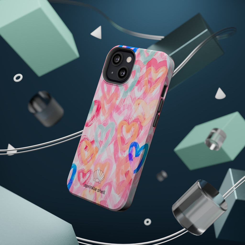 MagSafe rainbow hearts case