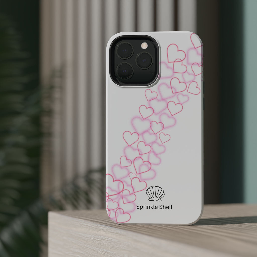 MagSafe pink hearts phone case