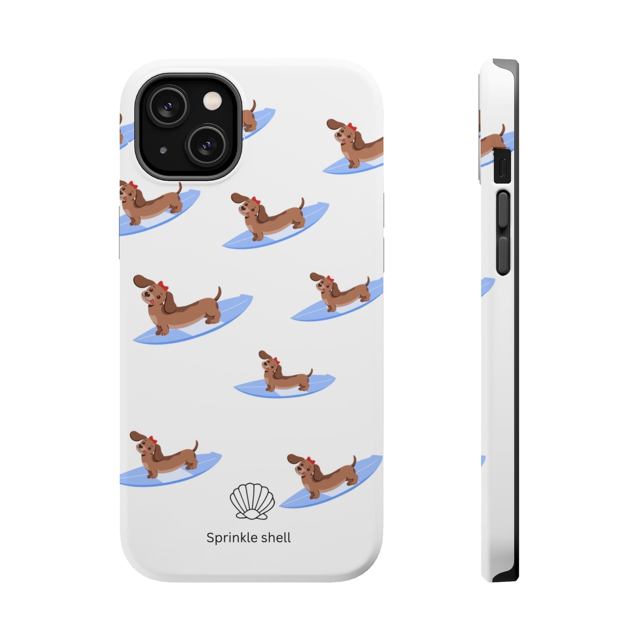MagSafe surfing dachsund phone case