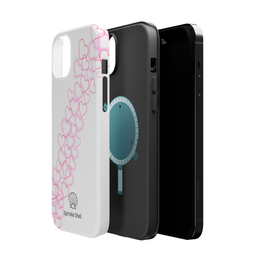 MagSafe pink hearts phone case