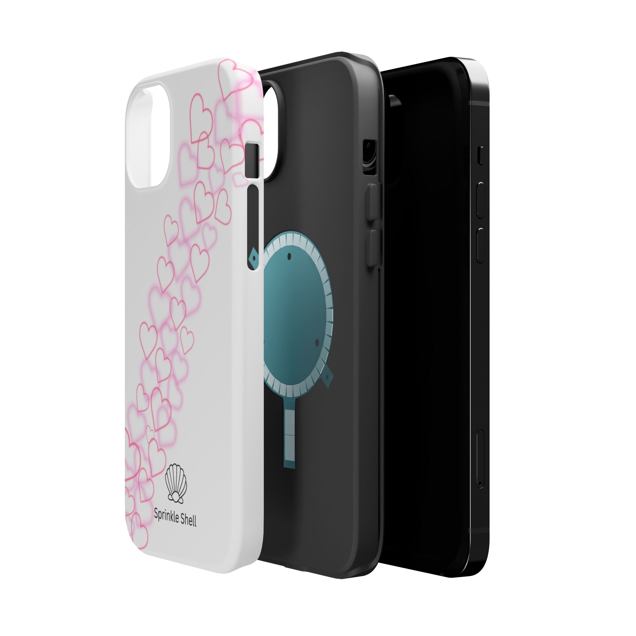 MagSafe pink hearts phone case