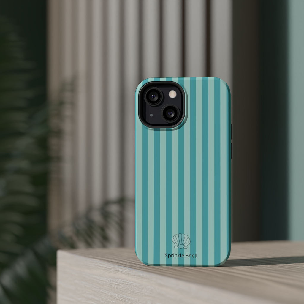 MagSafe teal striped case