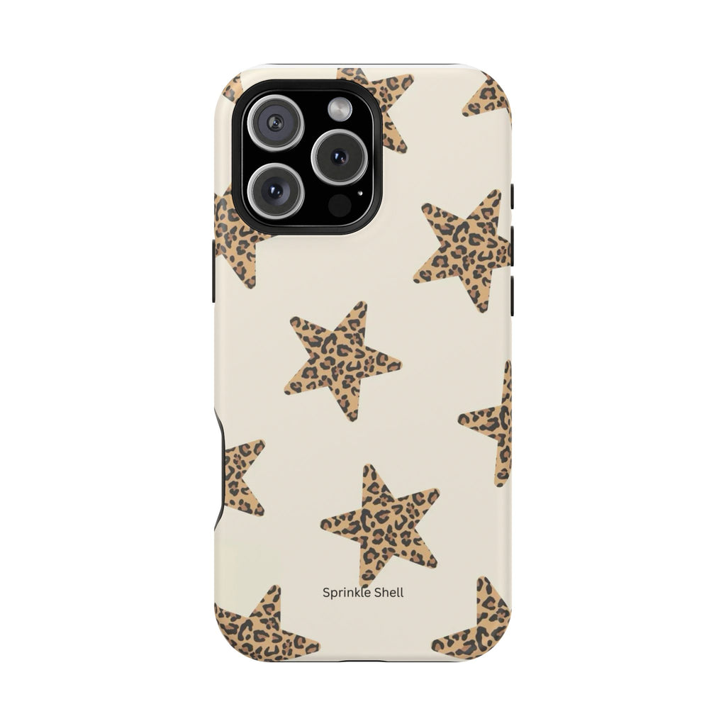 MagSafe Cheetah Print Stars iPhone Case