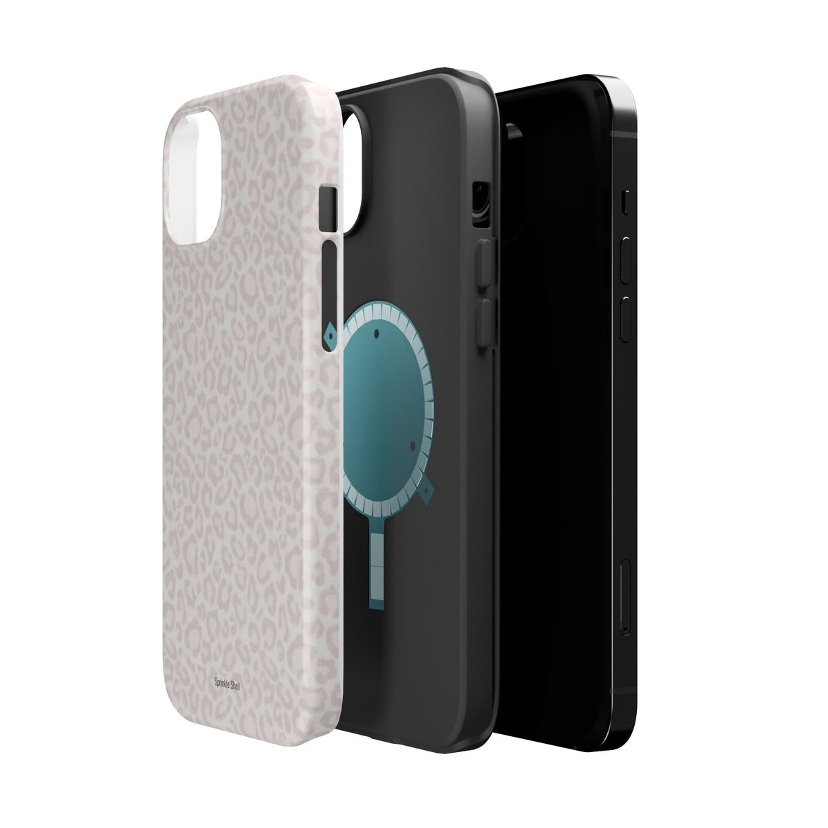 MagSafe white cheetah print case
