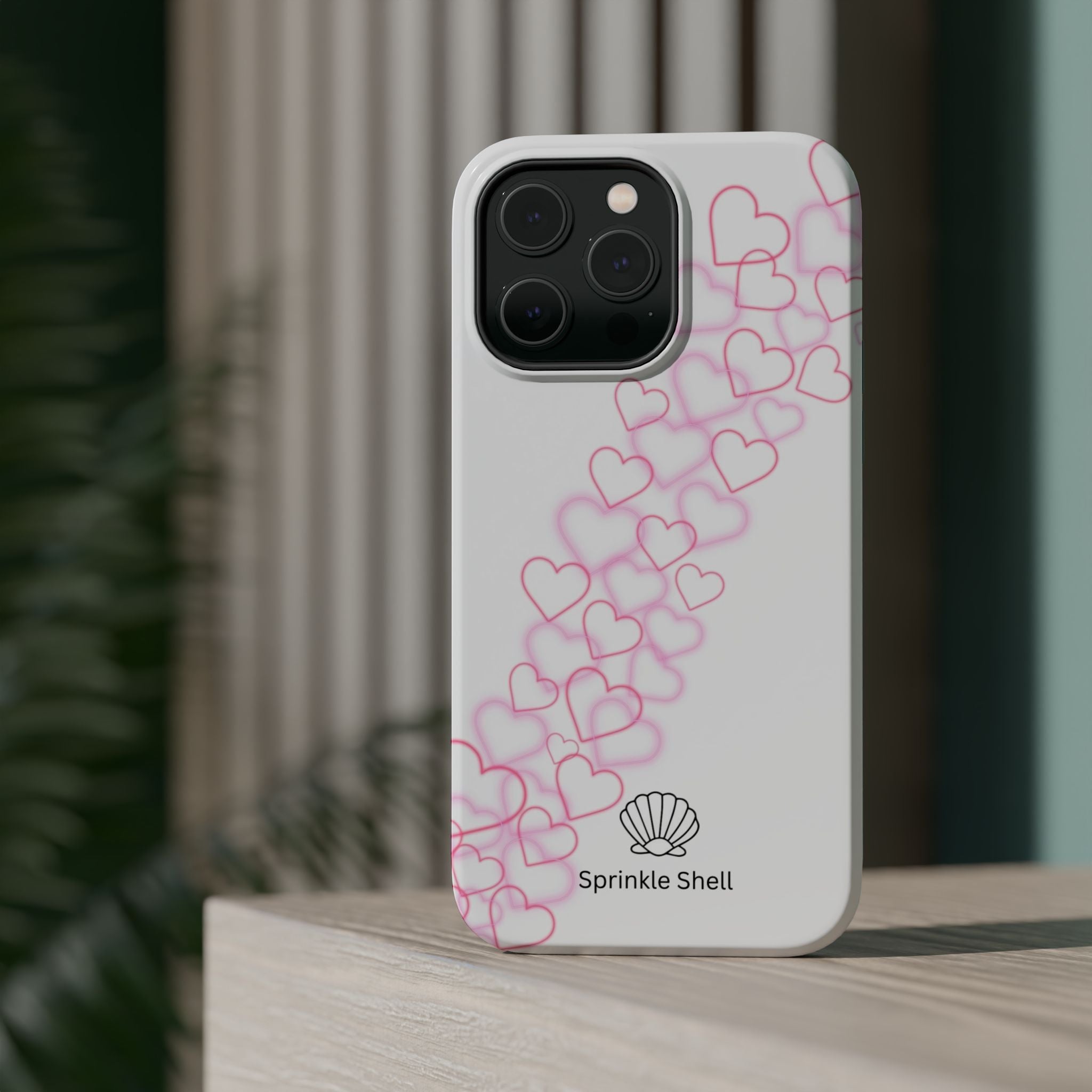 MagSafe pink hearts phone case