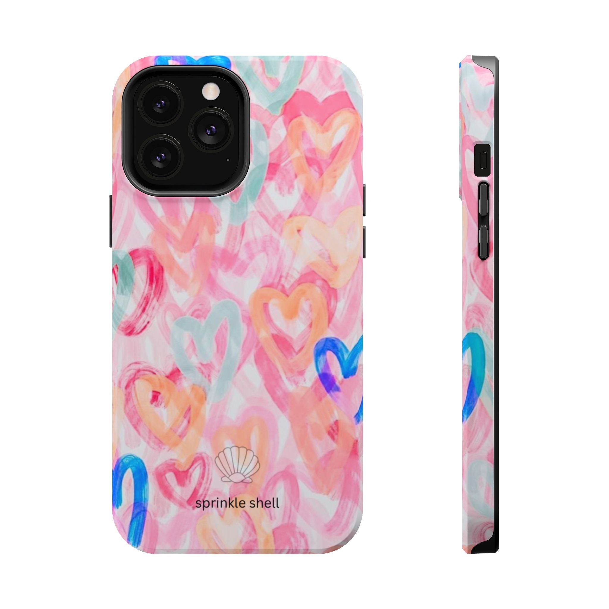 MagSafe rainbow hearts case