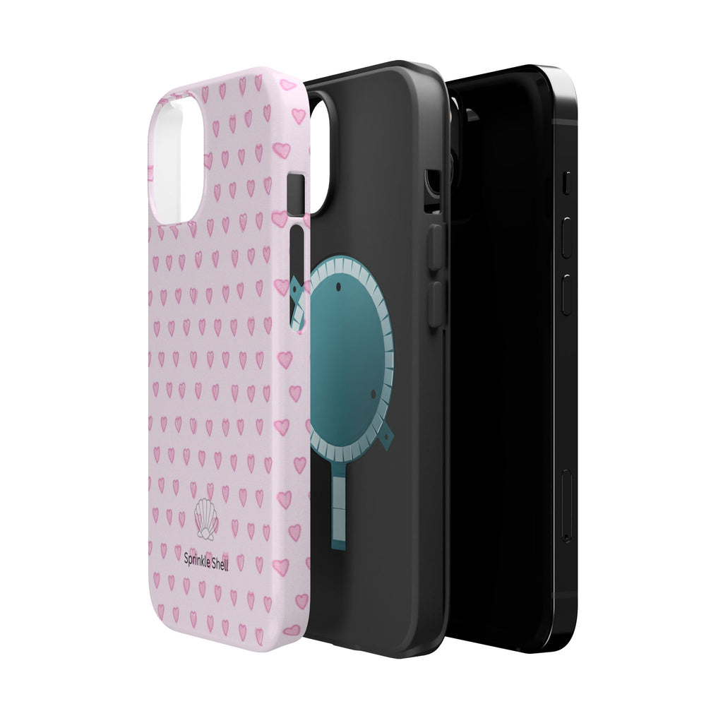 MagSafe pink hearts case