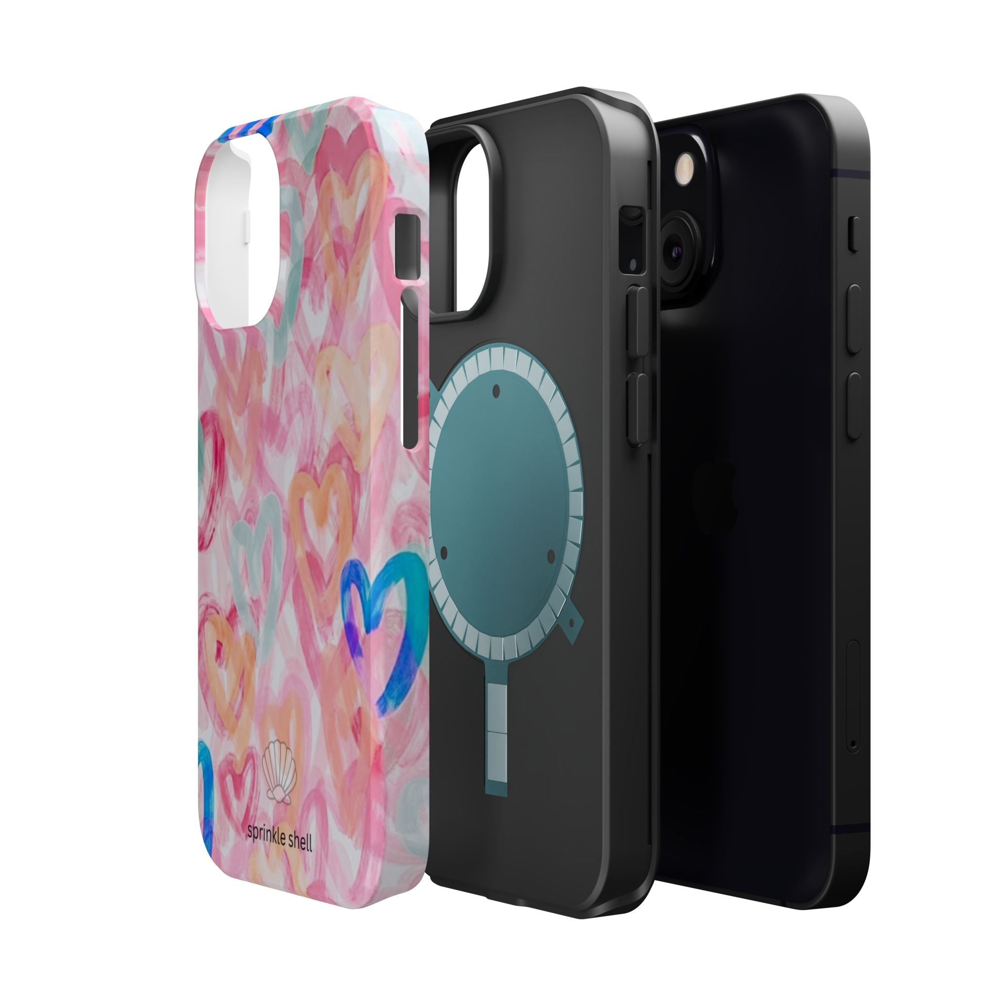 MagSafe rainbow hearts case