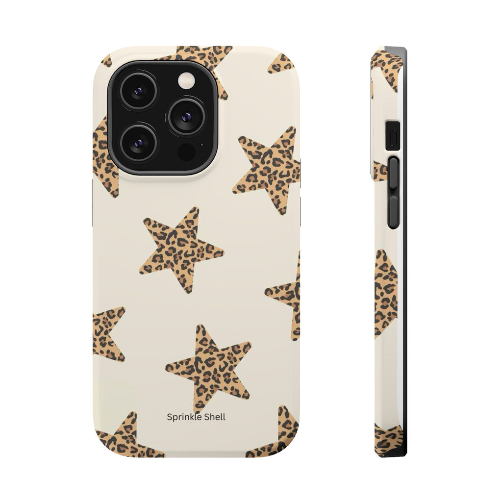 MagSafe Cheetah Print Stars iPhone Case