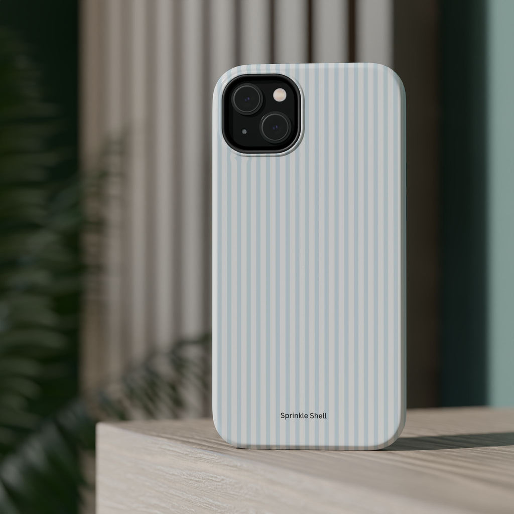 MagSafe light blue stripes iphone case