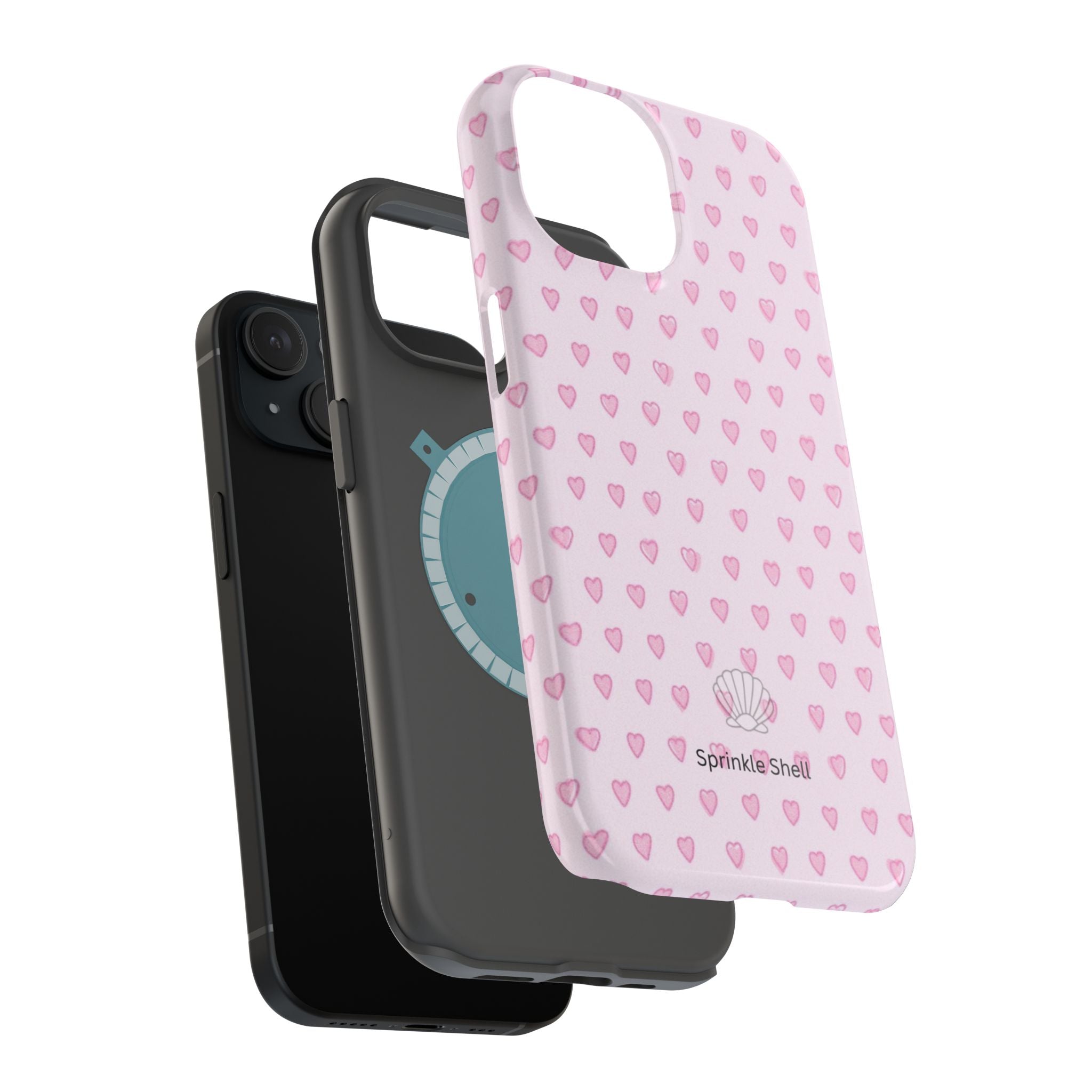 MagSafe pink hearts case