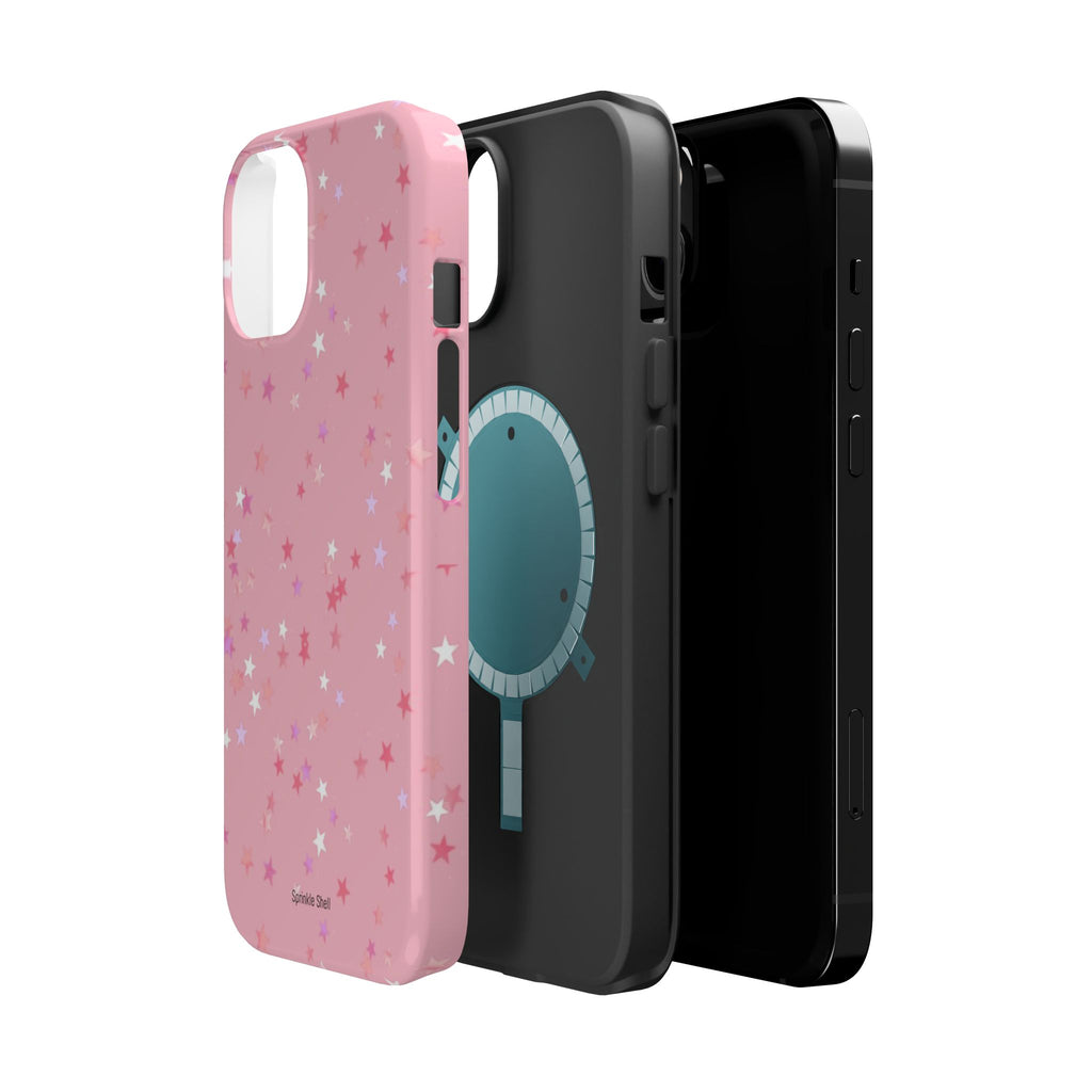 MagSafe pink multicolor stars case