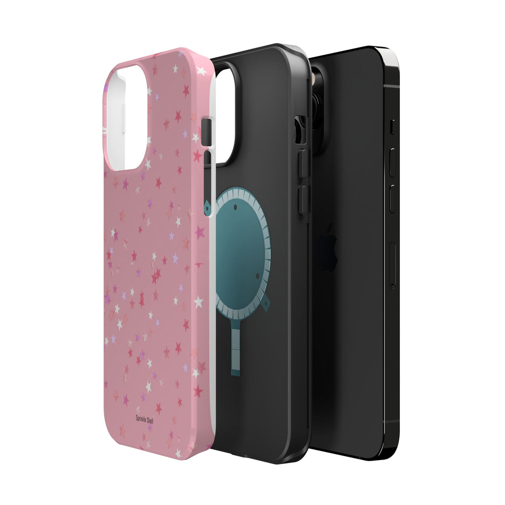 MagSafe pink multicolor stars case