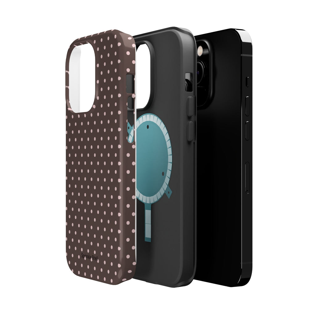 MagSafe Brown And Pink Polkadot Iphone Case