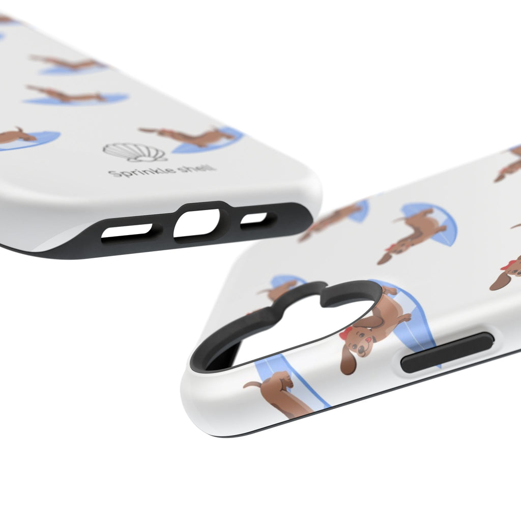 MagSafe surfing dachsund phone case