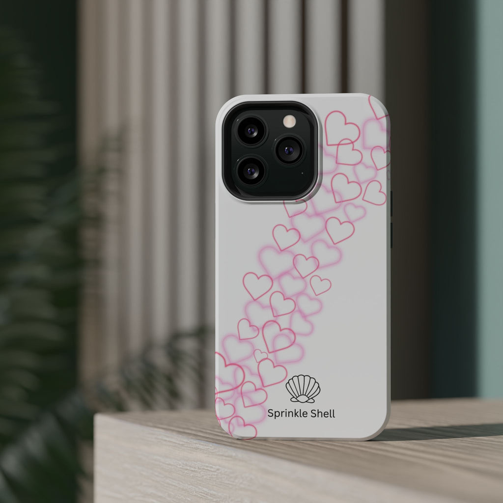 MagSafe pink hearts phone case