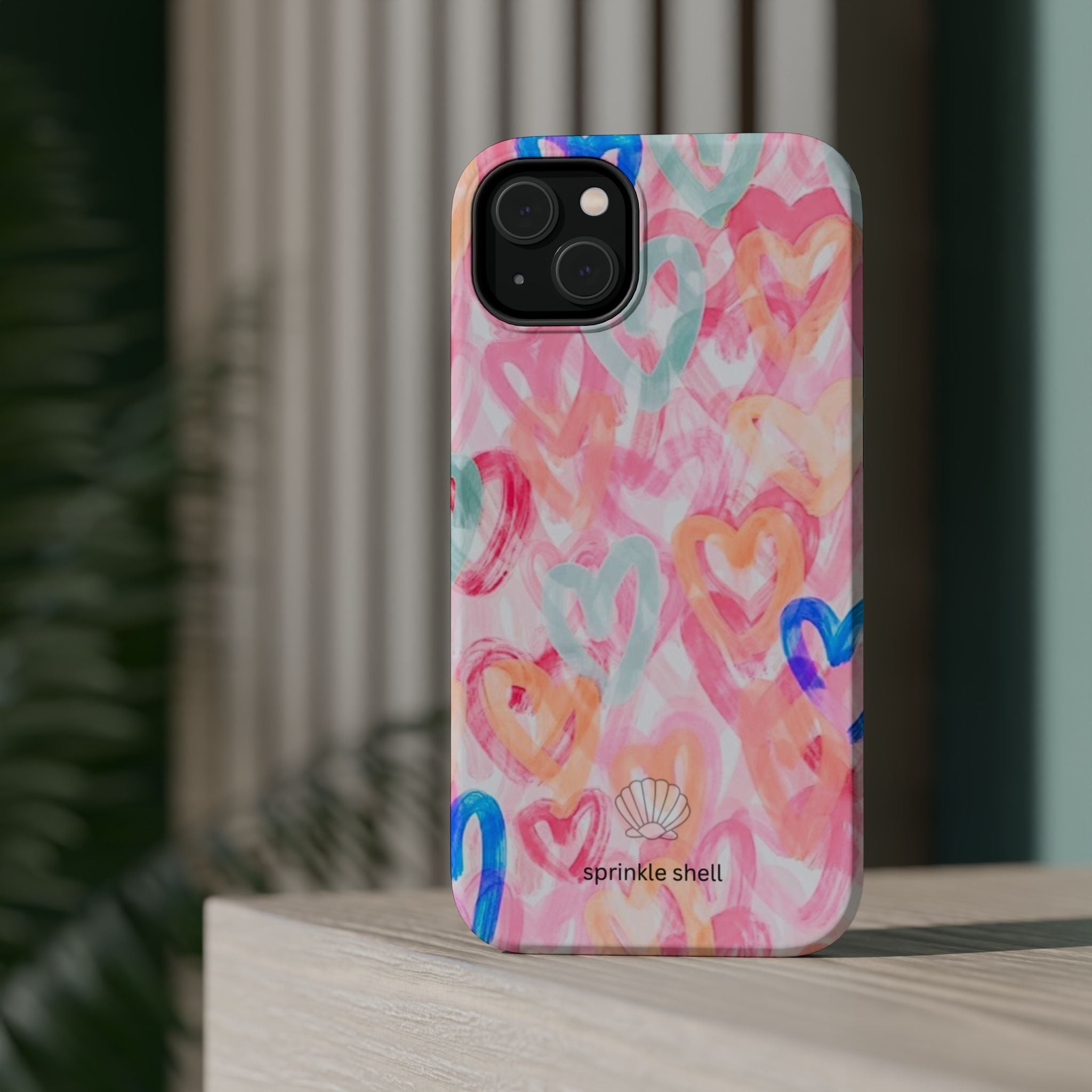 MagSafe rainbow hearts case