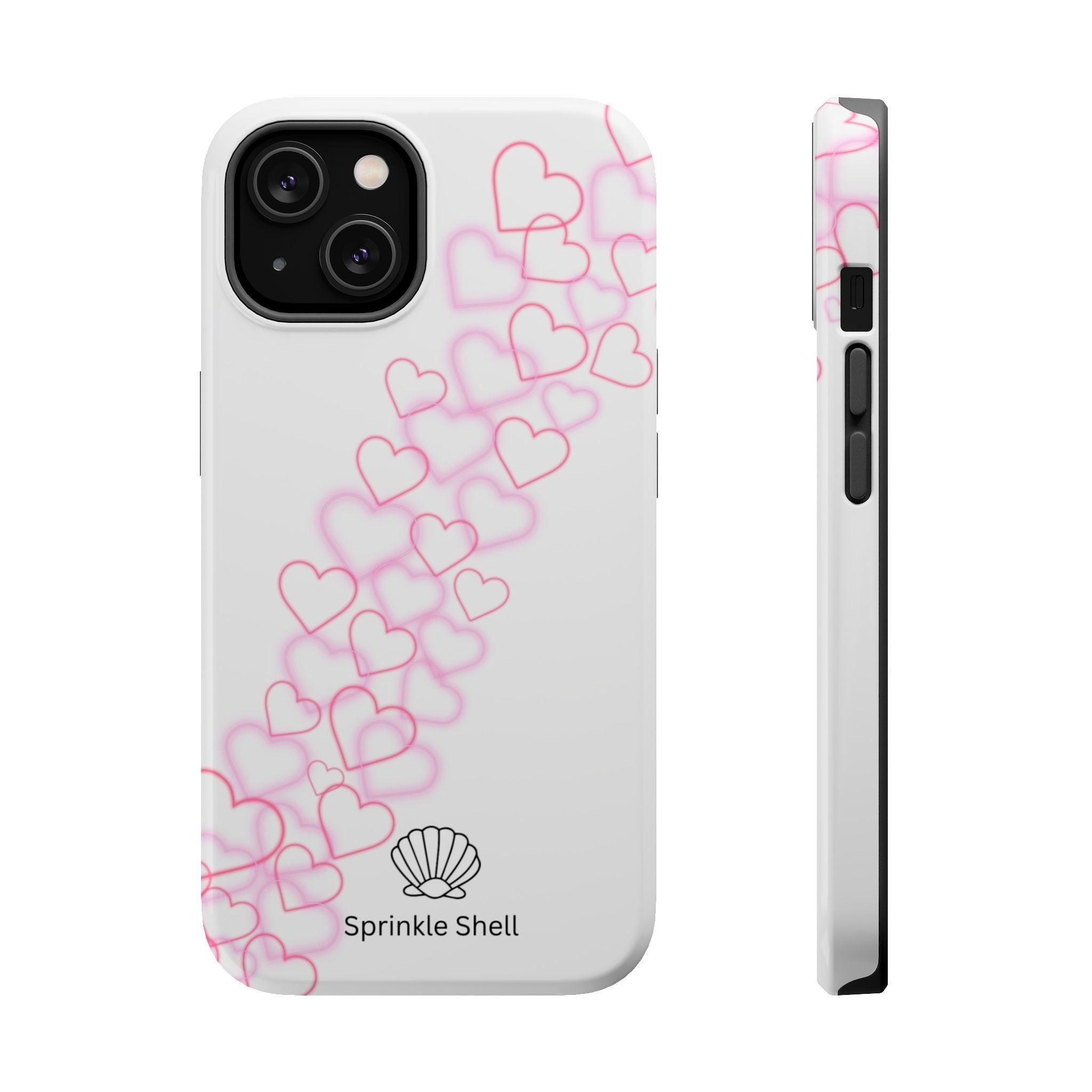 MagSafe pink hearts phone case