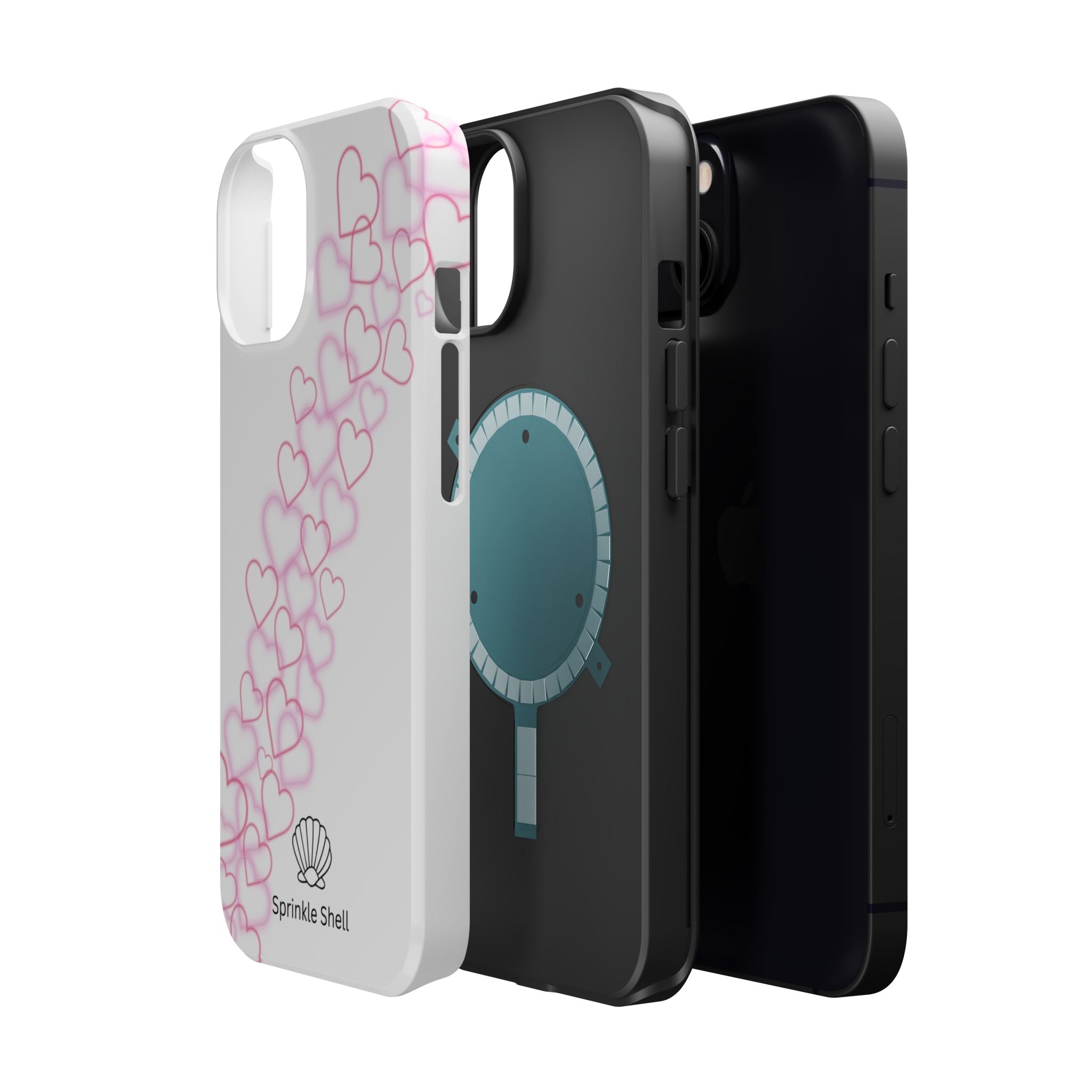 MagSafe pink hearts phone case