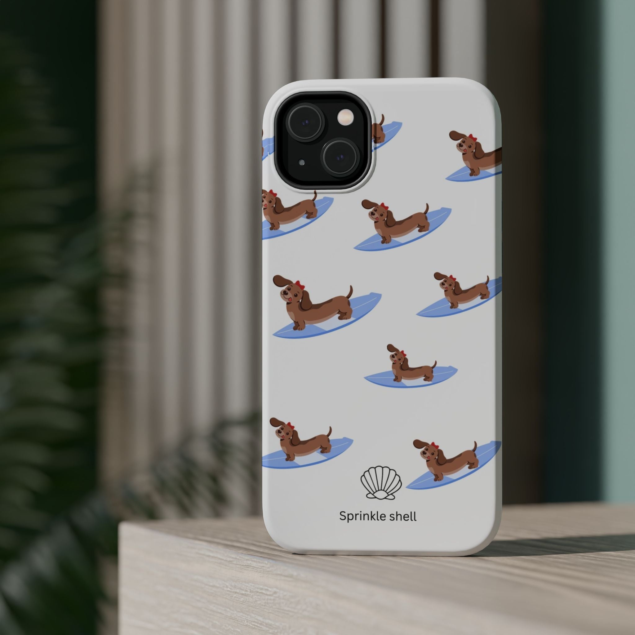 MagSafe surfing dachsund phone case