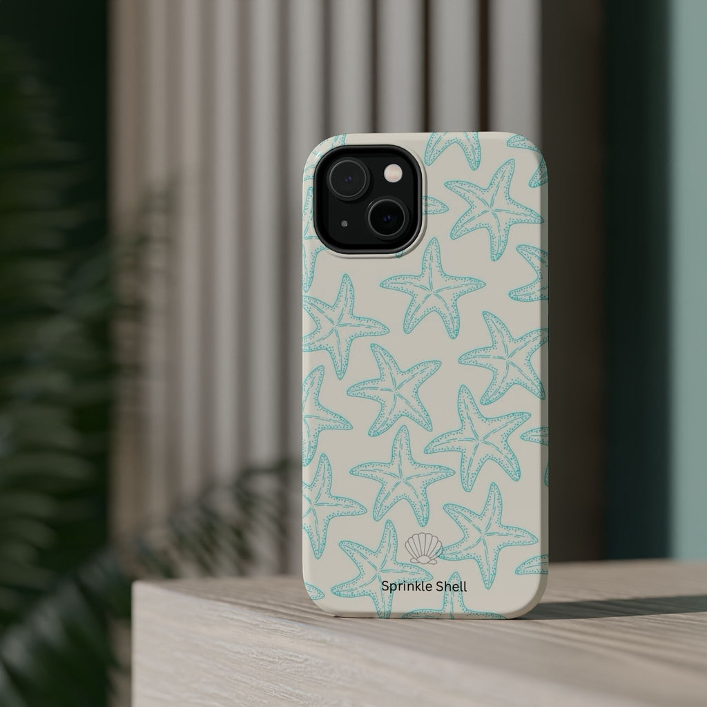 MagSafe teal starfish case