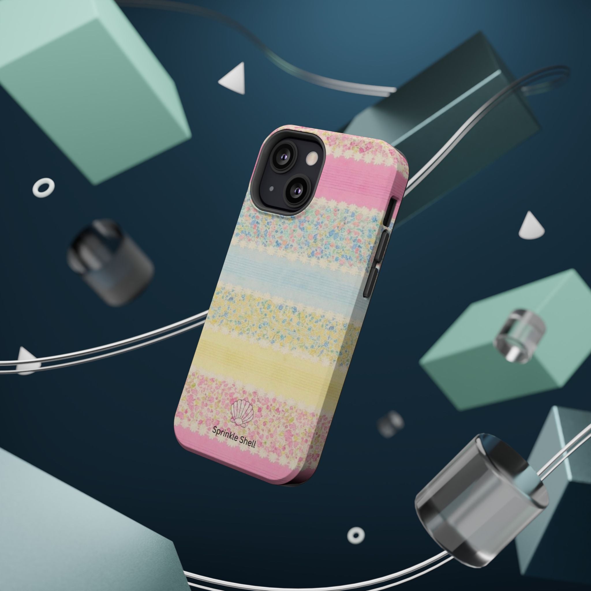 MagSafe pastel floral striped case