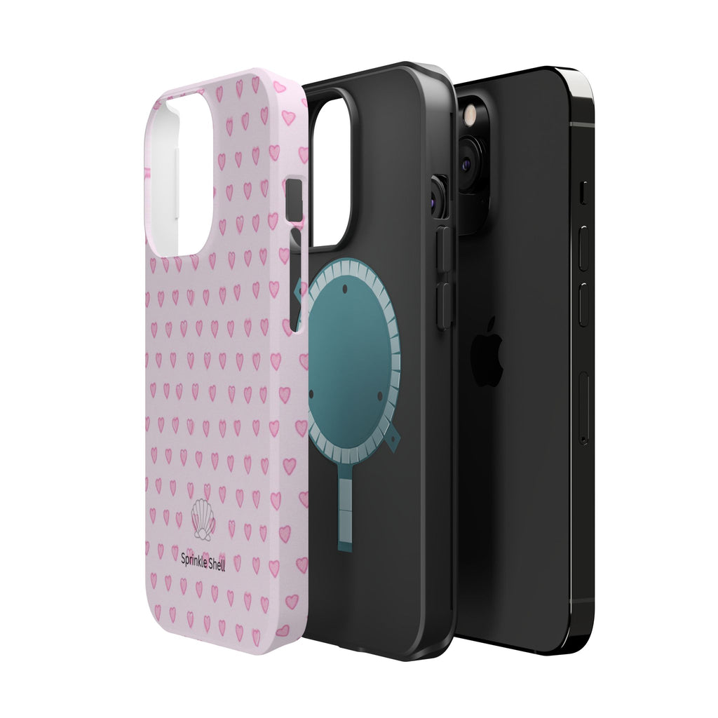 MagSafe pink hearts case