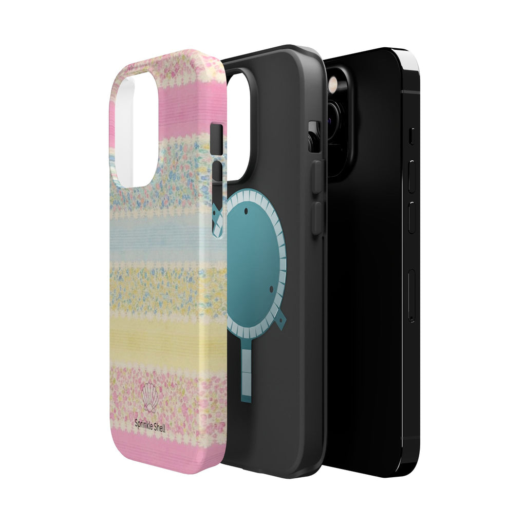 MagSafe pastel floral striped case