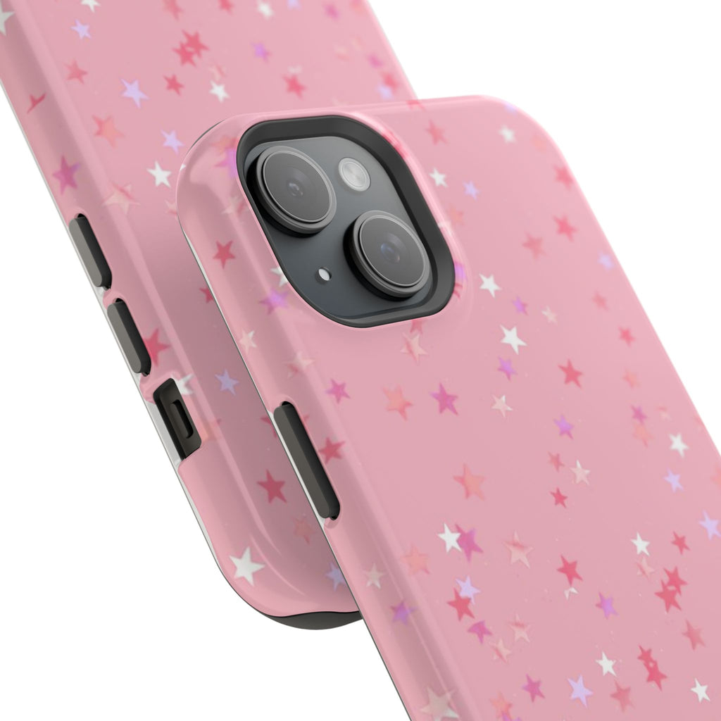 MagSafe pink multicolor stars case
